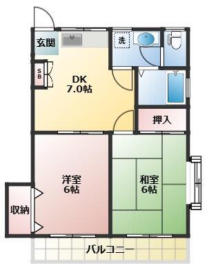 ドミール伊勢町第二 101間取り