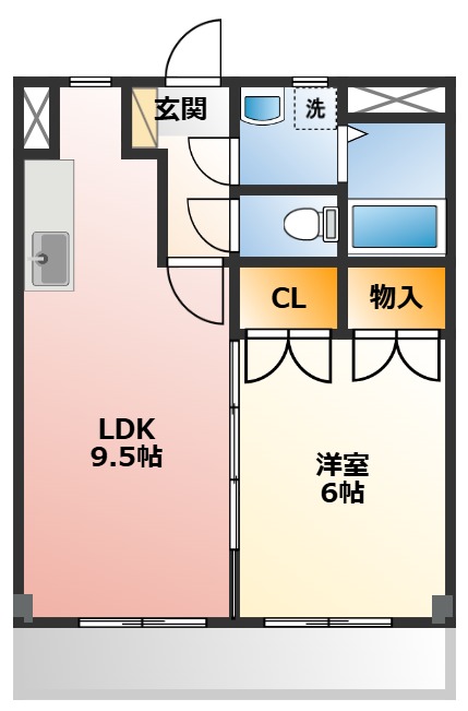 コーポ小野第３ 302間取り
