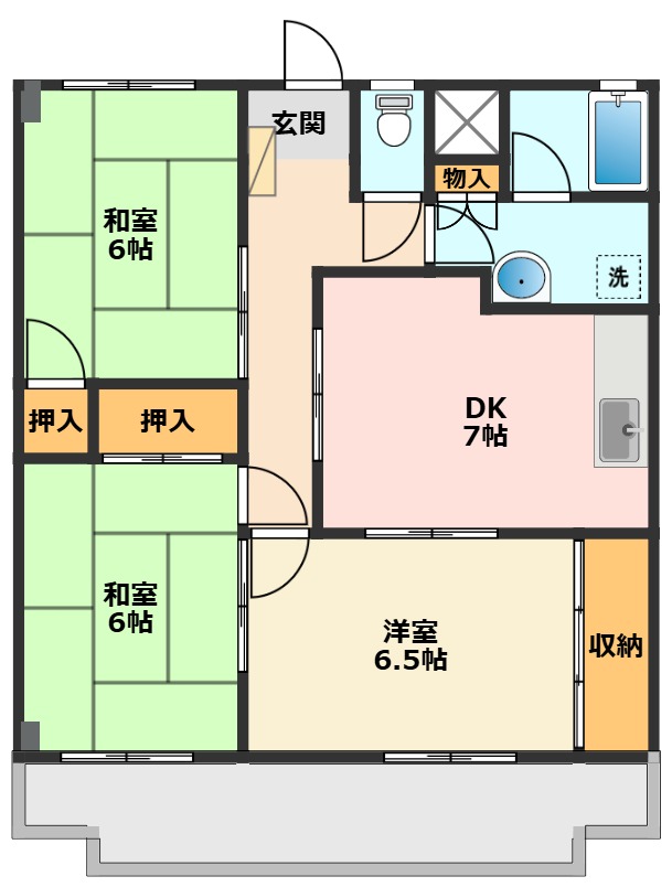 エステート上松 104間取り