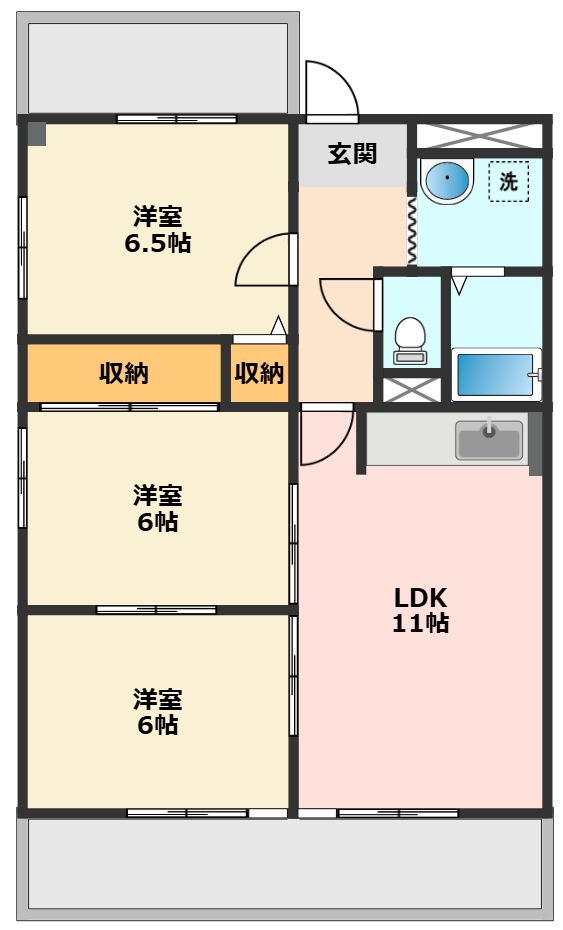 杉山マンション 102間取り