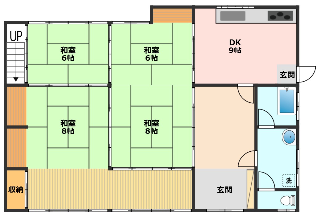 養老町江月貸家 1間取り