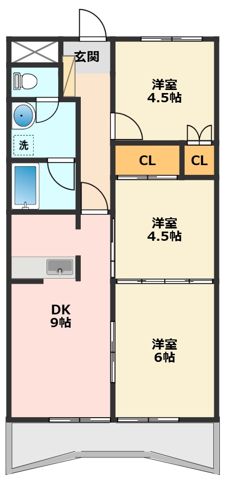ユーハイツ 306間取り