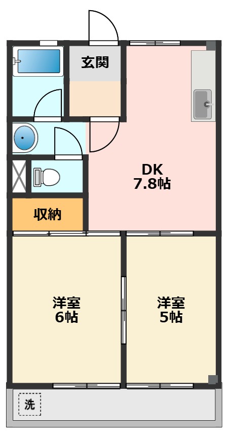 アメニティパークB 202間取り