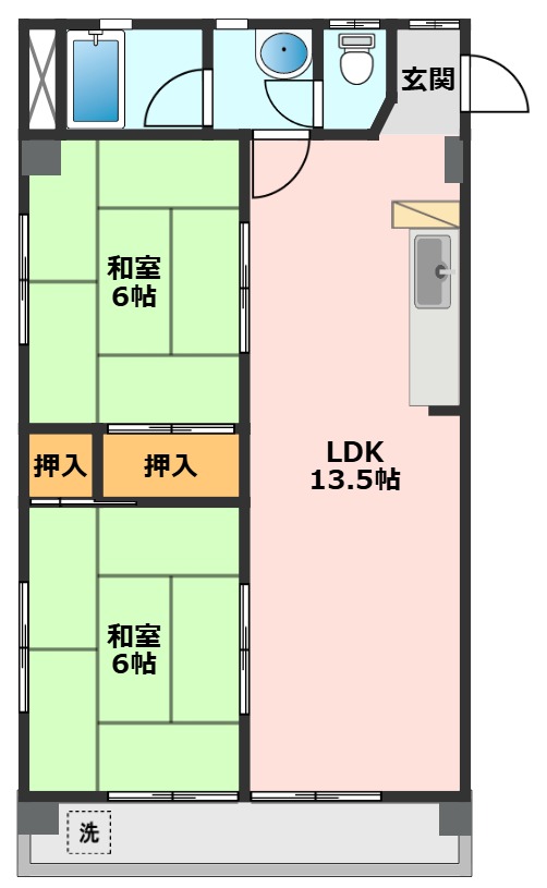 リアナ三塚一番館 405間取り