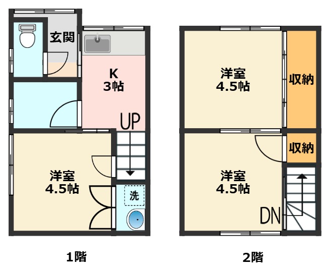 岐阜市近島貸家 西間取り