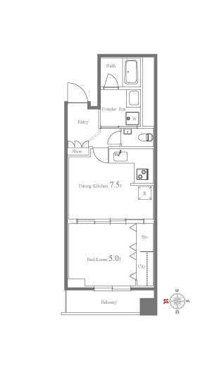 グレンパーク西麻布 B1階間取り