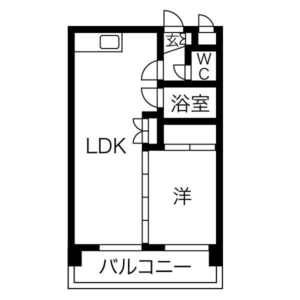 北18条駅光ハイツ 205間取り