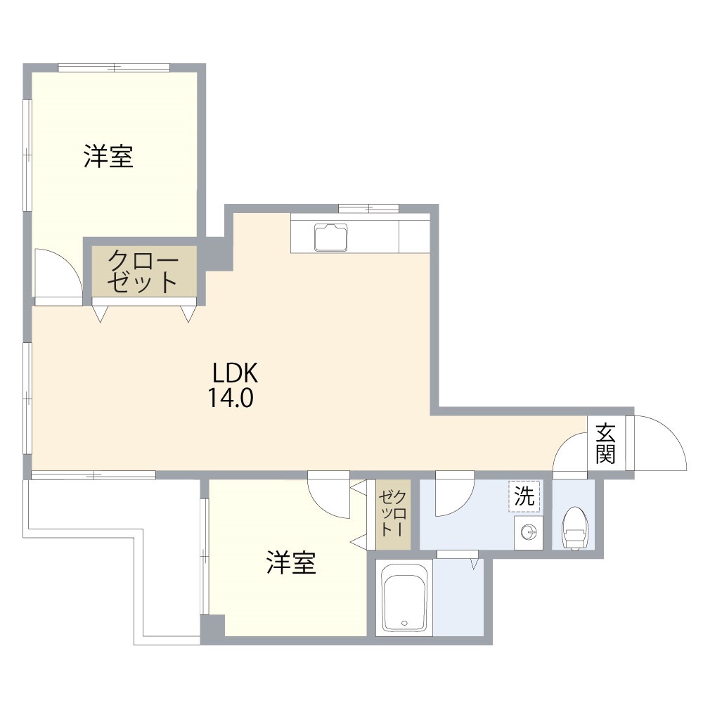 ホームガーデンひたち 401間取り