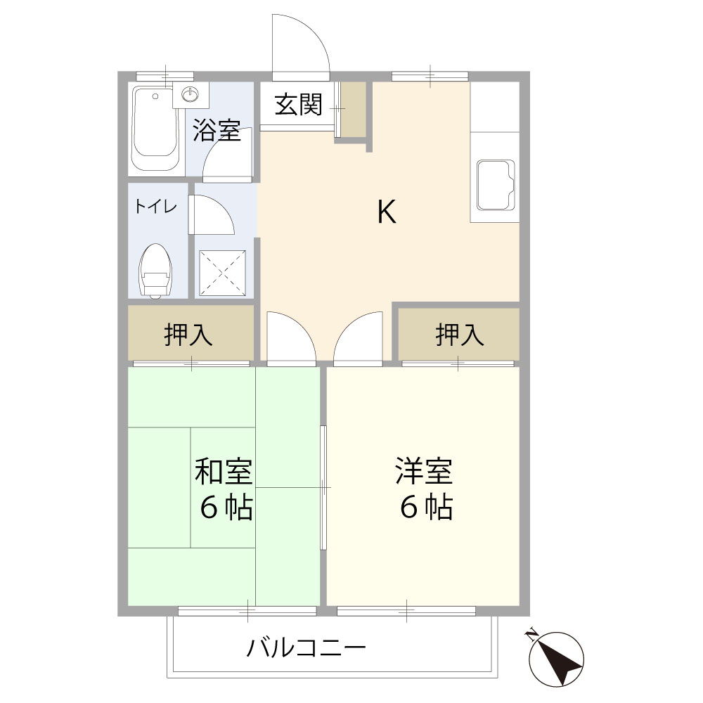 コーポ菊Ⅰ 101間取り