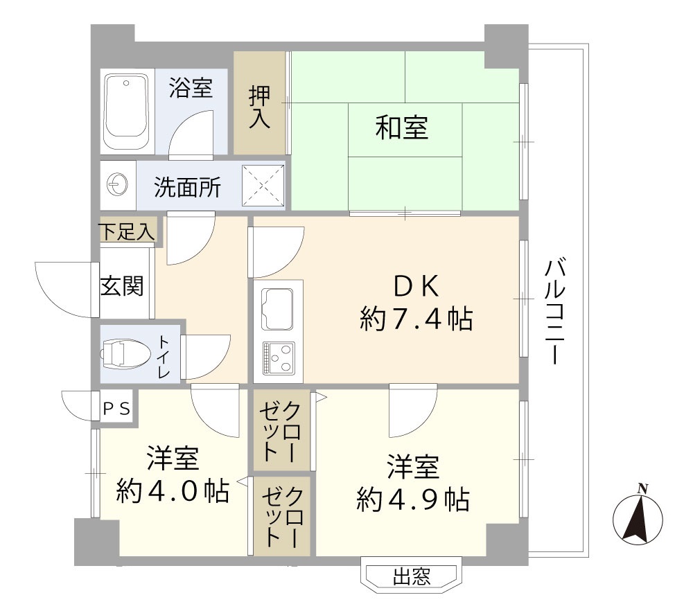 ライオンズマンション東青梅第三 404間取り