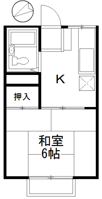 内海ハイツ ２０３間取り