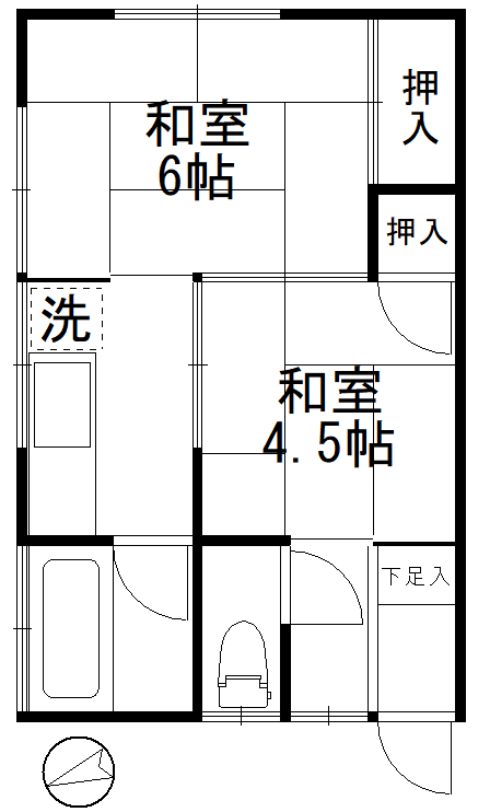 ハイツ戸上 ２０３間取り