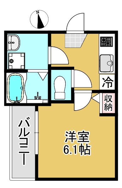 COLORS Ⅰ 101号室間取り