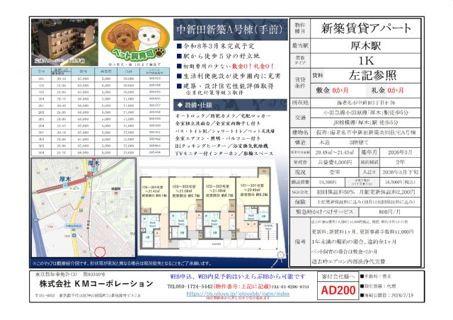 神奈川県海老名市中新田３丁目 202地図