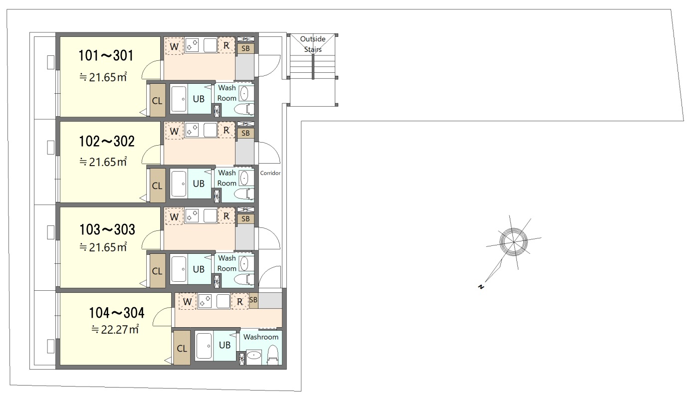 中新田新築B号棟 204間取り
