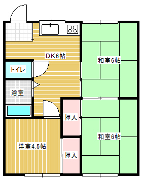 永浦ハイツ（ペット相談可） 101間取り