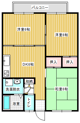 サンハウス（ペット相談可） 101間取り