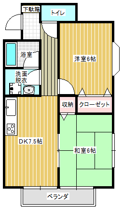 渡辺ハイツ 102号間取り