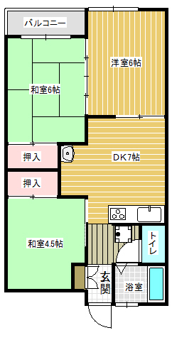 楠ハイツ 205間取り