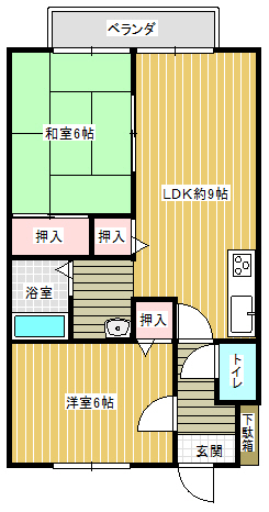 サンヴィレッジコートD D-202間取り
