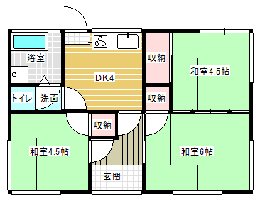 藤島住宅(ペット相談可) 3号間取り