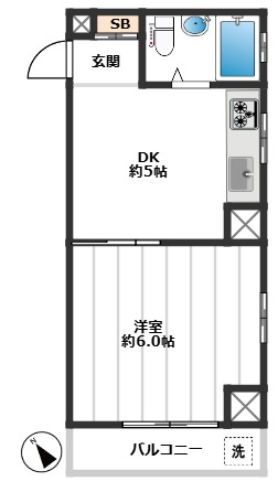 志村太陽ダイヤモンドマンション 5階間取り