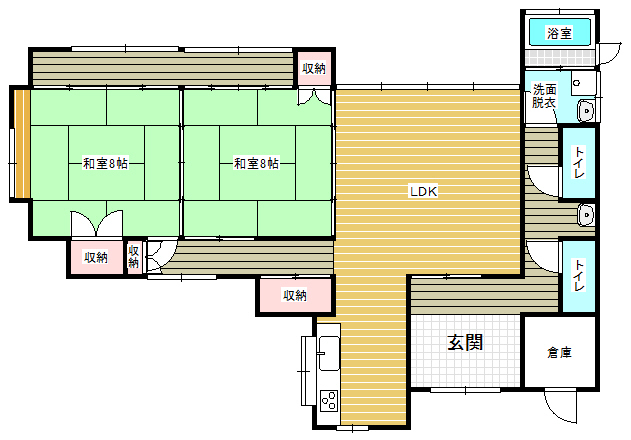 売別荘（上天草市大矢野町上/鳩ノ釜）2LDK 間取り